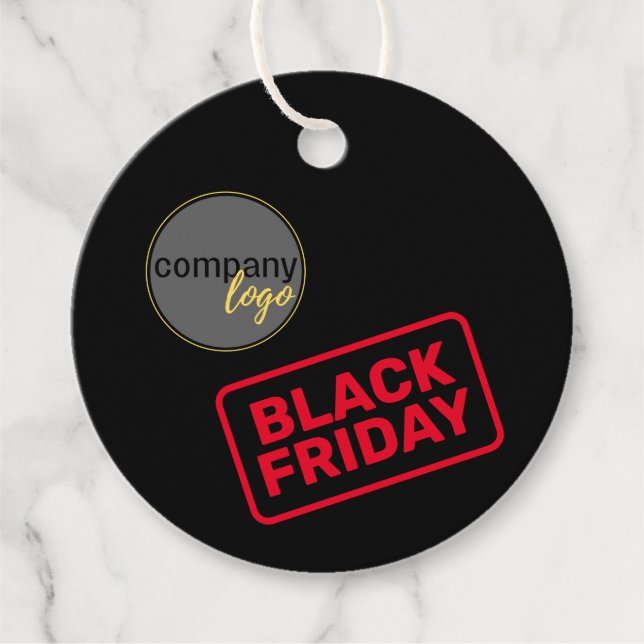 ÉTIQUETTES CADEAU NOIR VENDREDI RÉDUCTION DE VENTE AFFAIRES LOGO TAR (Devant)