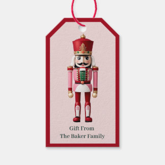 Étiquettes-cadeau Noisette Personnalisé Mignon Rose Rouge Noël