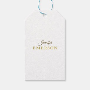 Étiquettes-cadeau Nom de couleur or professionnel minimaliste modern