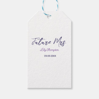 Étiquettes-cadeau nom de future Mme mariée fête de mariage violet da