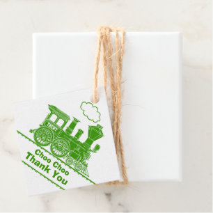 Étiquettes Cadeau Nom de garçon loco de train vert blanc anniversair
