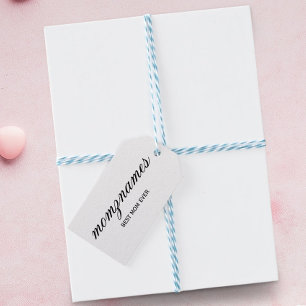 Étiquettes-cadeau Nom de la calligraphie personnalisée de la meilleu