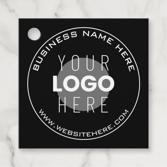 Étiquettes Cadeau Nom de votre entreprise, site Web + image téléchar (Devant)