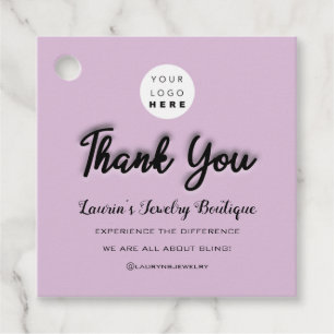 Étiquettes Cadeau Nom du Merci Logo personnalisé Noir pourpre