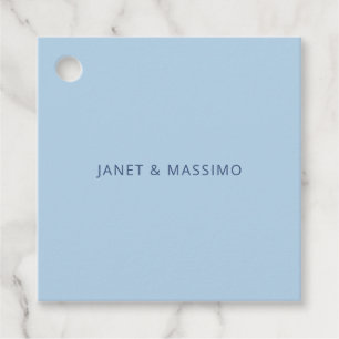 Étiquettes Cadeau Nom minimaliste personnalisé bleu pastel personnal