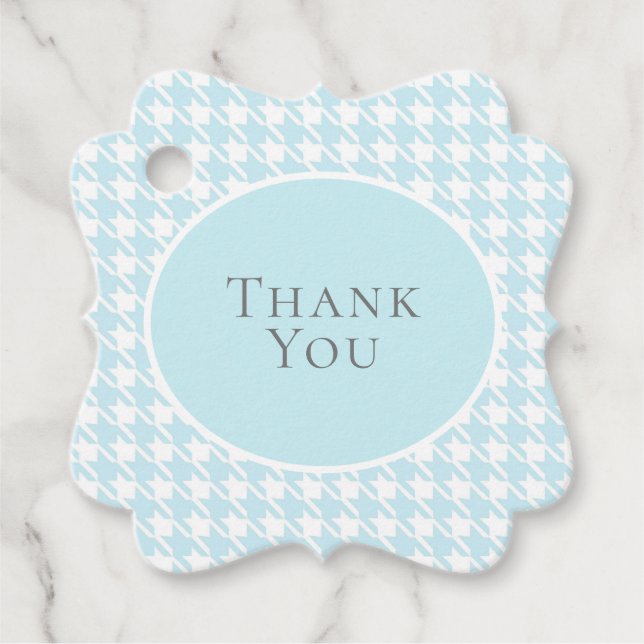 Étiquettes Cadeau Nom personnalisé Blue Check Plaid (Devant)