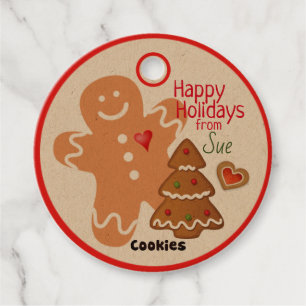 Étiquettes Cadeau Nom personnalisé Cookie vacances Favoriser Tags