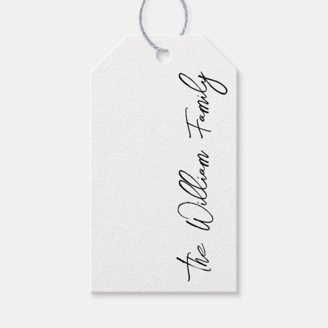 Étiquettes-cadeau Nom personnalisé du script moderne (Devant)