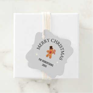 Étiquettes Cadeau Nom personnalisé Joyeux Noël pain d'épices homme g