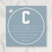 Nom unique & modèle de monogramme | Bleu poussiére