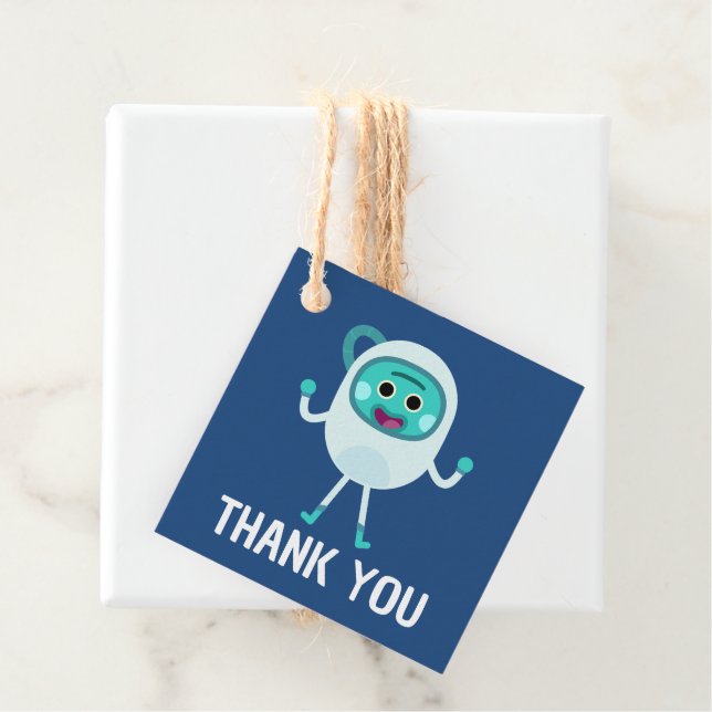 Étiquettes Cadeau Nombre de bosses espace Anniversaire Merci (En situation)