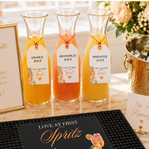 Étiquettes-cadeau Noms de boissons de mariage Love at First Spritz 