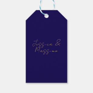 Étiquettes-cadeau Noms professionnels tendance minimalistes Bleu & O