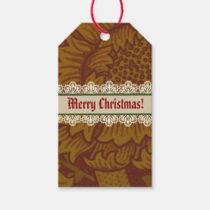 Étiquettes-cadeau Nostalgic Classic William Morris Red Holiday