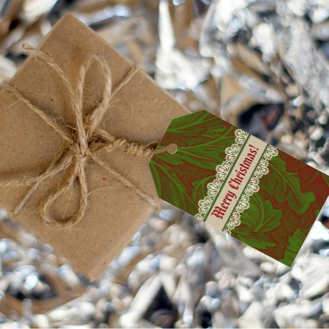Étiquettes-cadeau Nostalgic Classic William Morris Red Holiday (Gift tags in all three designs.)