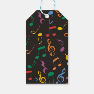 Étiquettes-cadeau Notes de musique colorée