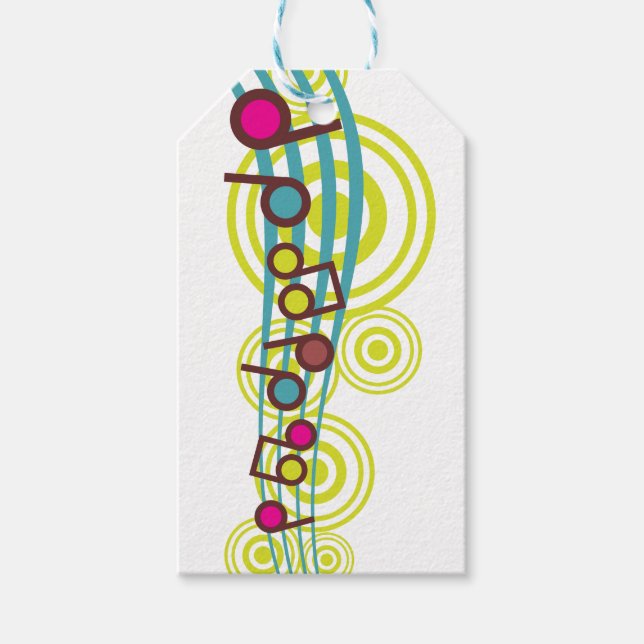 Étiquettes-cadeau Notes musicales (Devant)