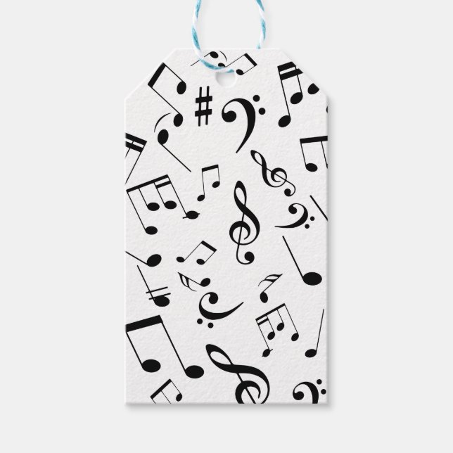 Étiquettes-cadeau Notes musicales 3 (Devant)