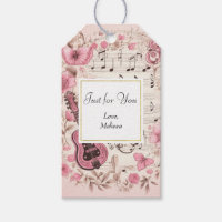 Notes musicales et fleurs Style rétro Juste pour v