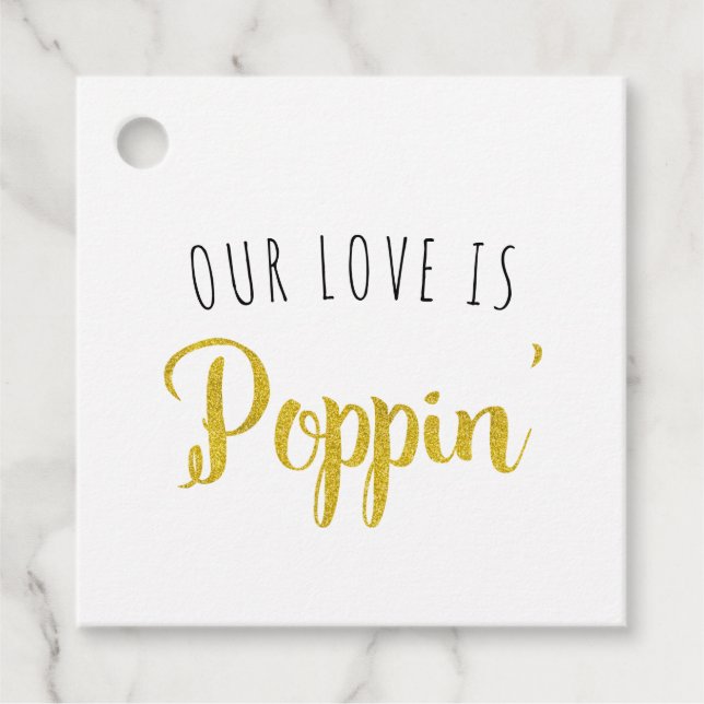 Étiquettes Cadeau Notre Amour est l'or de Poppin (Devant)