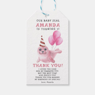 Étiquettes-cadeau Notre Baby Seal 1er Anniversaire Sous la Mer