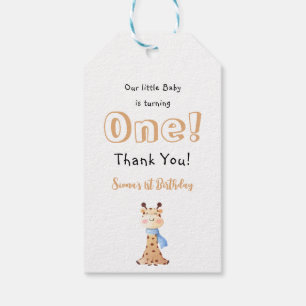 Étiquettes-cadeau Notre bébé devient un girafon mignon 1er anniversa