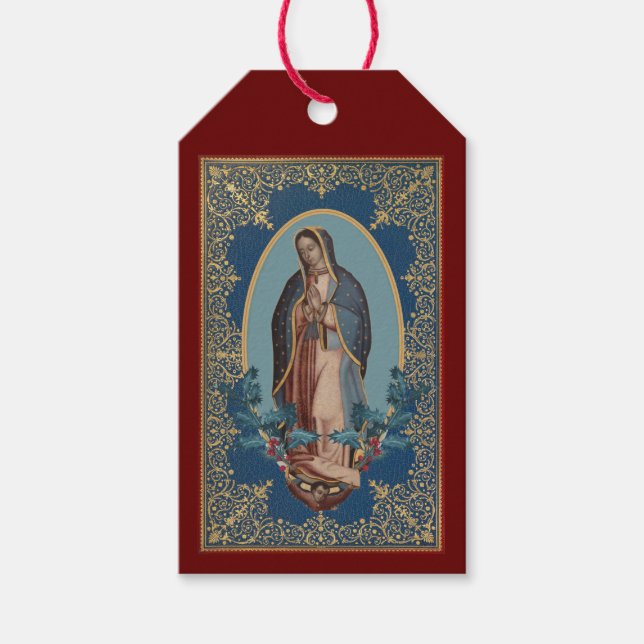 Étiquettes-cadeau Notre-Dame de Guadalupe Vierge Marie Feliz Navidad (Devant)