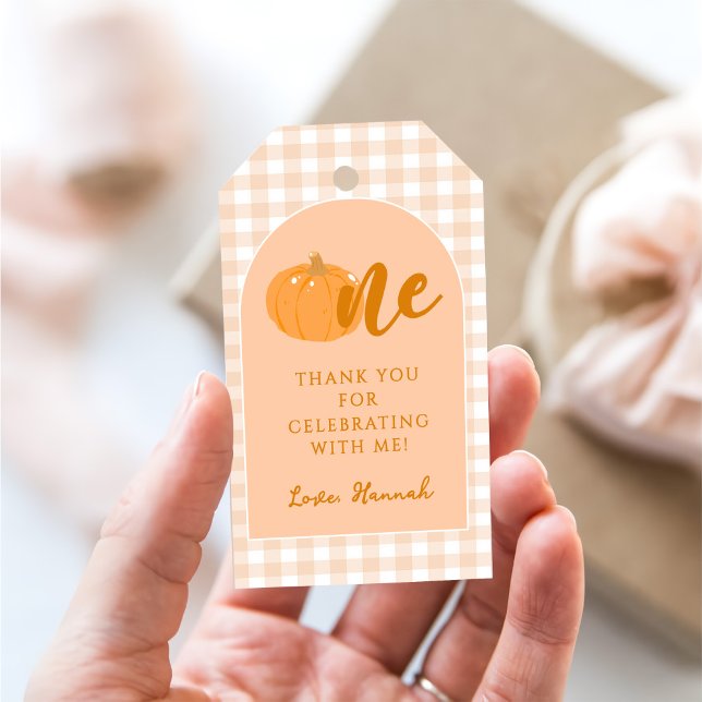 Étiquettes-cadeau Notre petit Citrouille Boho Orange 1er anniversair (Créateur téléchargé)