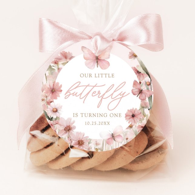Étiquettes Cadeau Notre Petit Papillon Rose Girls Anniversaire (Créateur téléchargé)