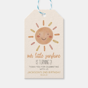 Étiquettes-cadeau Notre Petit Soleil Jaune Jaune Anniversaire