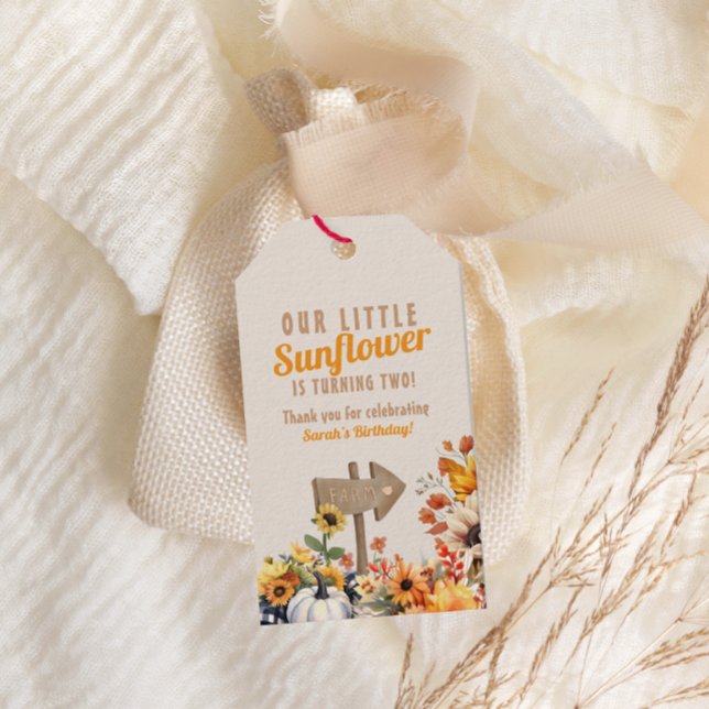 Étiquettes-cadeau Notre petite ferme de tournesol Anniversaire (Créateur téléchargé)