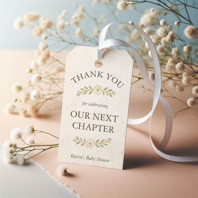 Étiquettes-cadeau Notre prochain chapitre Storybook Baby shower Merc (Our next chapter Gift tag Storybook Baby Shower, A new chapter begins Book, Fairytale, Whimsical)