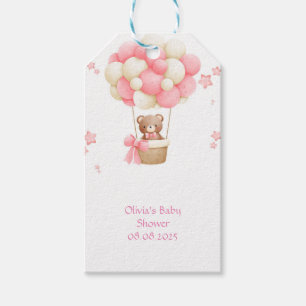 Étiquettes-cadeau Nounours en peluche rose 