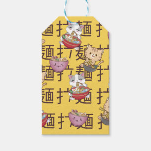 Étiquettes-cadeau Nourriture Japonaise Kawaii Anime Chat Ramen Nouil