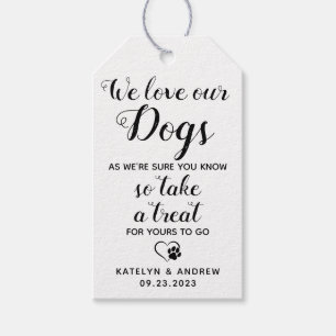 Étiquettes-cadeau Nous Aimons Nos Chiens Traiter Biscuit Bar Mariage