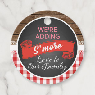 Étiquettes Cadeau Nous ajoutons S'more Love à notre famille - Baby Q