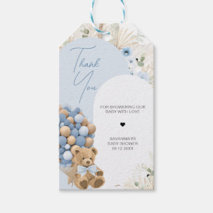 Étiquettes-cadeau Nous pouvons attendre bleu Baby shower Favoriser l