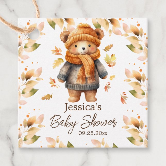 Étiquettes Cadeau Nous pouvons attendre le Baby shower (Devant)