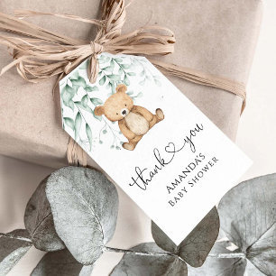 Étiquettes-cadeau Nous pouvons attendre le Baby shower vert minimali