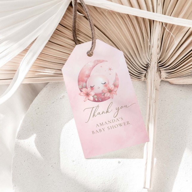 Étiquettes-cadeau Nous Sommes Au-Dessus Du Baby shower De Fille Rose (Créateur téléchargé)