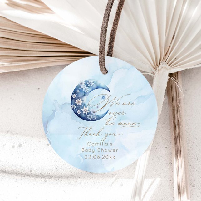 Étiquettes Cadeau Nous Sommes Au-Dessus Du Baby shower Moon Boy (Créateur téléchargé)