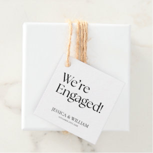 Étiquettes Cadeau Nous sommes fiancés Fête de fiançailles minimalist