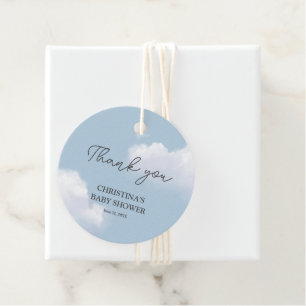 Étiquettes Cadeau Nous sommes sur Cloud 9 Blue Boy Baby shower Merci