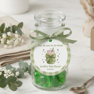 Étiquettes Cadeau Nous Vous Aimons Tellement Matcha Gingham Vert Mod