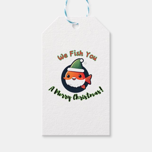 Étiquettes-cadeau Nous Vous Poissons Un Joyeux Noël (Devant)