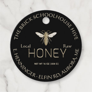 Étiquettes Cadeau NOUVEAU Black Gold Honey Nutrition Fiches Tag Quee