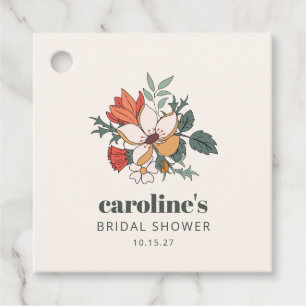 Étiquettes Cadeau Nouveau Floral Bohème Rétro Mariage Sur Mesure