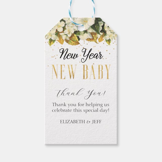 Étiquettes-cadeau Nouvel An Baby shower bébé (Devant)
