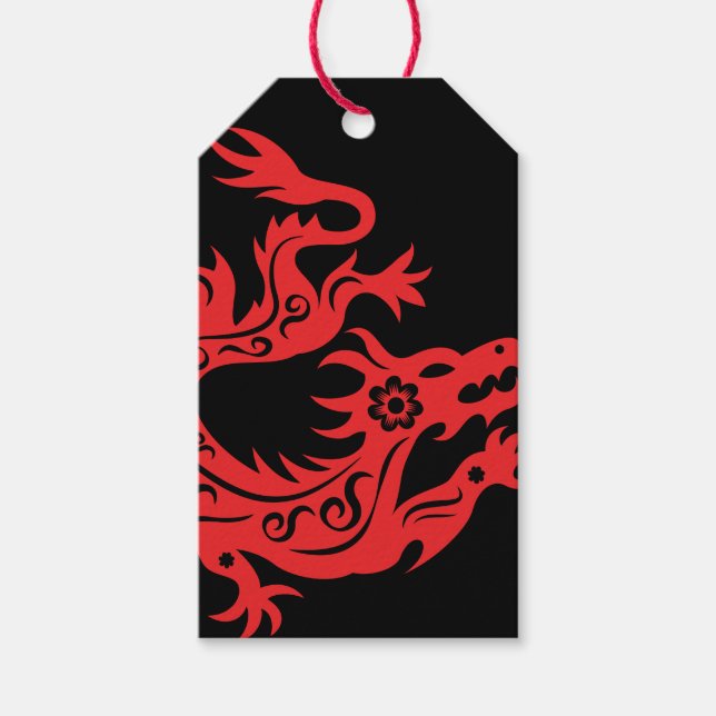 Étiquettes-cadeau Nouvel an chinois du dragon 2024 (Devant)