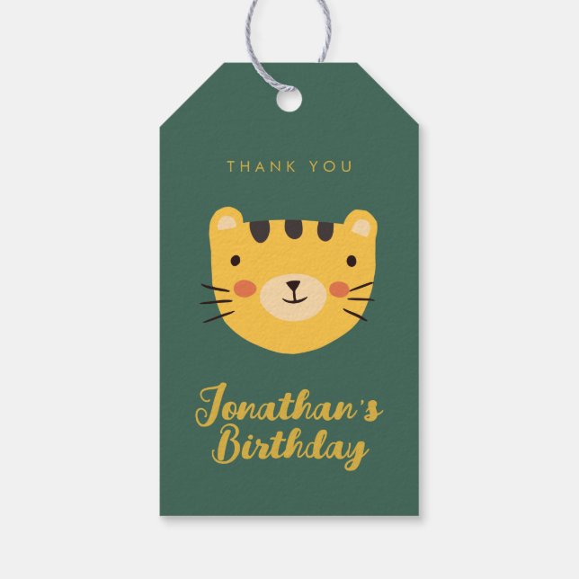 Étiquettes-cadeau Nouvel anniversaire du Tigre mignon merci (Dos)